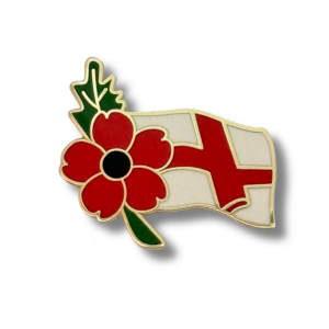 England Flag and Remembrance Pin Badge England Flag and Remembrance Pin Badge